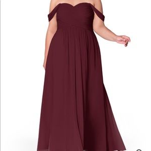 Plus Size Burgundy Bridesmaid Gown